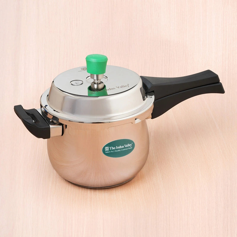 Premium Stainless Steel Outer Lid Handi Pressure Cooker 1.5L/3.5L/5.5L, Premium Quality, Heavy Bottom, 100% Safe, ISI Certified, 3 Yr Warranty, Induction & Gas