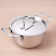Tri-ply Stainless Steel Biryani Pot/ Casserole/ Sauce Pot with Steel Lid, Premium Quality, 3 Layer Thick Body and 5-ply Bottom, 100% Toxin-free, Non-stick, Induction & Gas, 2.3L/18cm