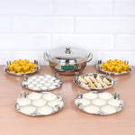 14 Pit Premium Tri-ply Stainless Steel multipot with 1 mini idli plate, Idli/ Momo Maker/  Veg Steaming Set, Tri-ply Induction and gas friendly, 6 Plates