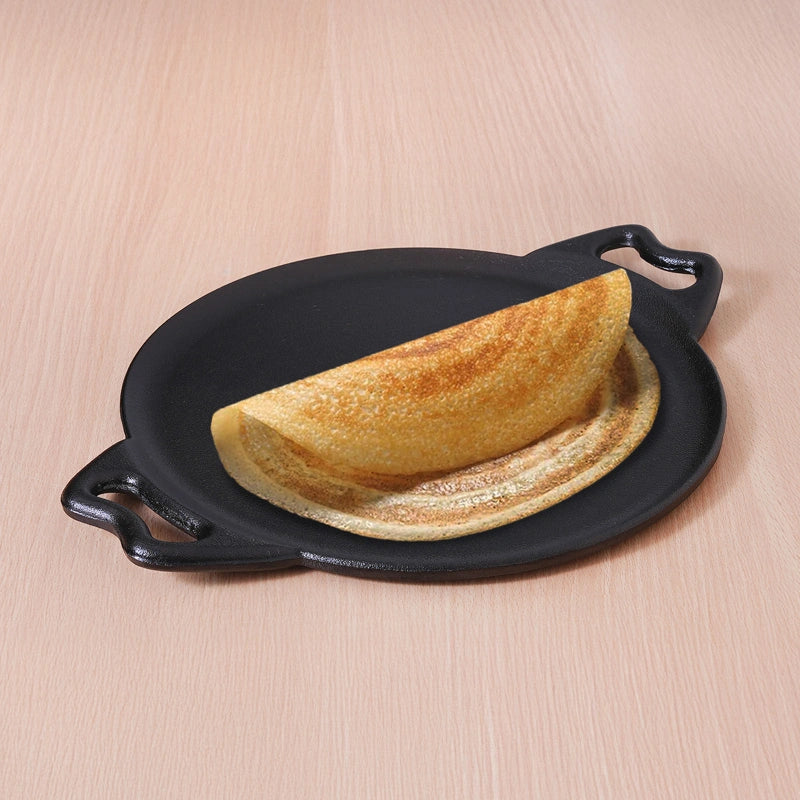 Cast iron Double handle Tawa 30.4cm, Pre-seasoned, Naturally Nonstick, 100% Pure, Toxin-free, Gas & Induction