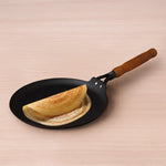 CASTrong Cast Iron Dosa Tawa with Wooden Handle 28.2cm, Pre-seasoned, Nonstick, 100% Pure, Toxin-free, 2kg