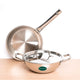 Tri-ply Stainless Steel Cookware Set: Kadai with SS lid -22cm + Frypan - 22cm, Premium Quality, 3 Layer Thick Body, 100% Toxin-free, Non-stick, Induction & Gas