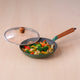 Enamel Coated Cast Iron Fry Pan with Glass Lid - 24cm | Induction & Gas Compatible