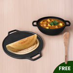 CASTrong Thick Cast Iron 25.4cm Kadai+30.2cm Tawa+Free ₹110 Spatula,Kitchen set for Home, Pre-seasoned,100% Pure,Toxin-free