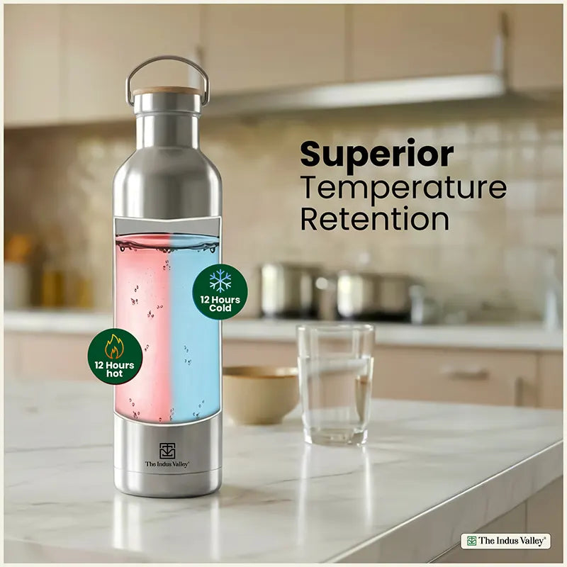 Premium Stainless Steel Vacuum Insulated Water Bottle 1000ml, Leak-proof