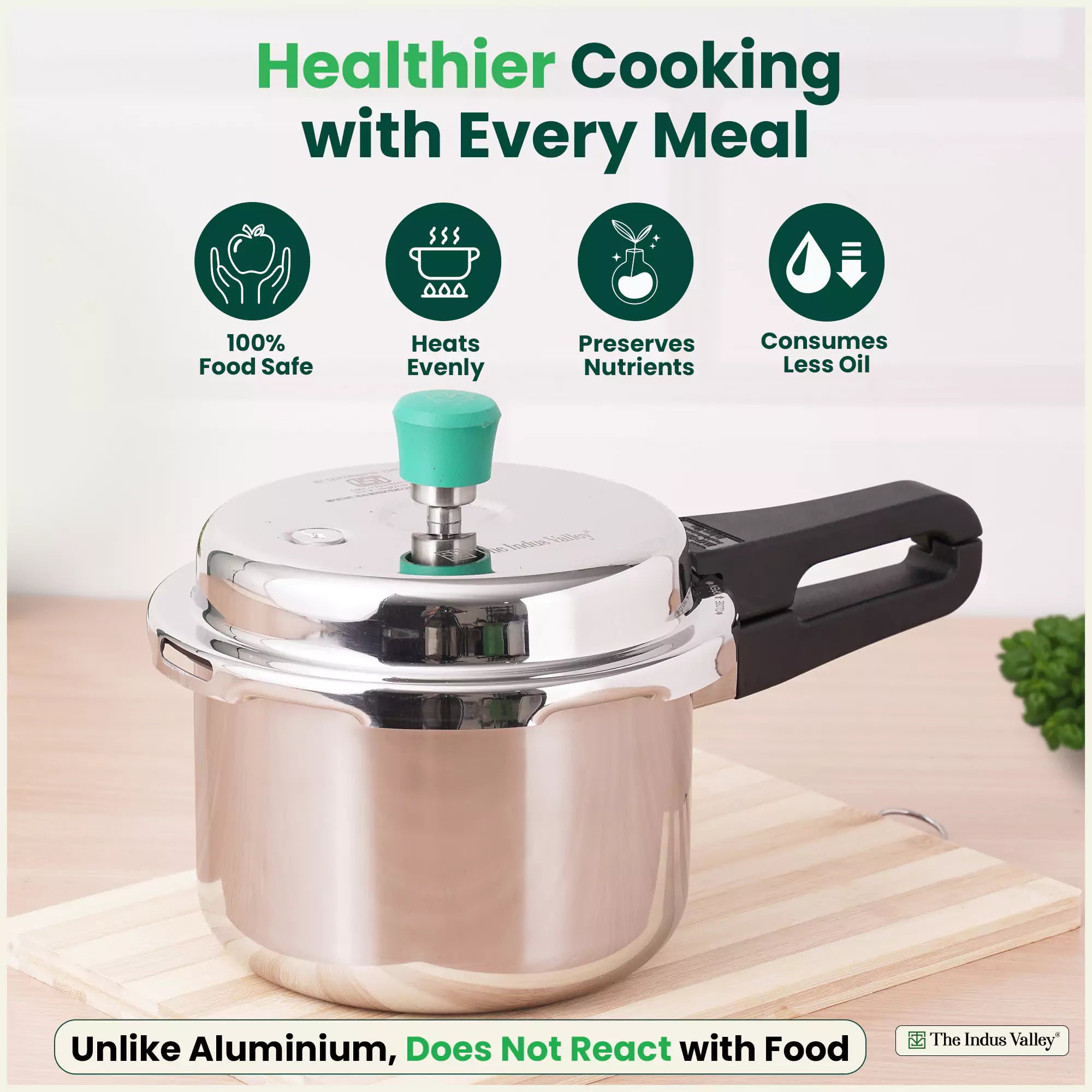 2/3/5L RapidCuk Tri-ply Stainless Steel Pressure Cooker, Premium Quality, 3 Layer Thick Body, Heavy Bottom, 100% Safe, ISI Certified, 5 Yr Warranty, Induction & Gas