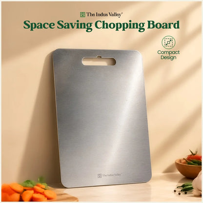 Premium Stainless Steel Chopping Board 35x25cm, Rust-Resistant, Hygienic, Easy to Clean, Kitchen Cutting Board