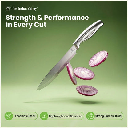 Premium Stainless Steel Knife Set of 5 with Wooden Stand