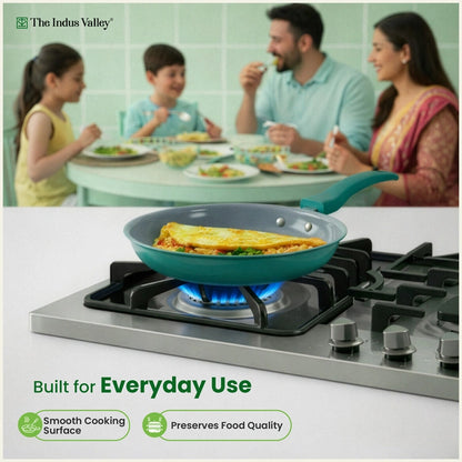 Tri-Ply Ceramic Fry Pan - 22cm, Ceramic Coating, 100% Toxin-Free, PFOA & PFAS Free, Non-Stick, Induction & Gas Compatible