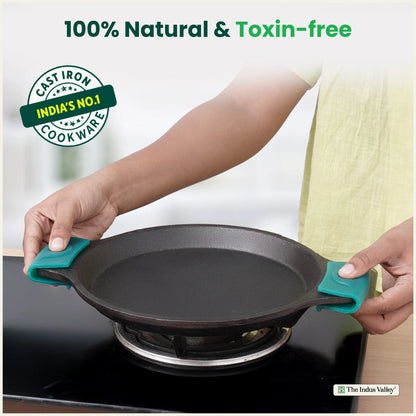 CASTrong Cast Iron Fish Fry pan, Pre-seasoned, Naturally Nonstick, 100% Pure, Toxin-free fry pan 8 In/20.8 cm/1.7 kg