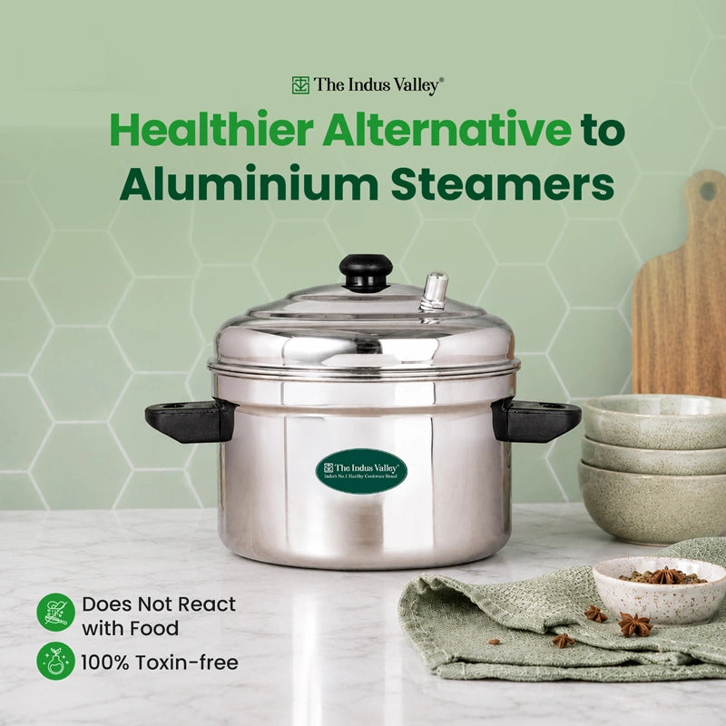 Premium Stainless Steel idlipot Regular and Mini idli plates Idli/ Momo Maker/ Veg Steaming Set, Induction & Gas compatible