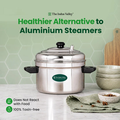 Premium Stainless Steel idlipot Regular and Mini idli plates Idli/ Momo Maker/ Veg Steaming Set, Induction & Gas compatible