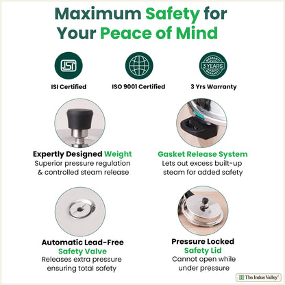 QuicKooker Tri-Steel Stainless Steel Pressure Cooker, Premium Quality, 3 Layer Heavy Bottom, 100% Safe, ISI Certified, 3 Yr Warranty, Induction & Gas, 3/5 L