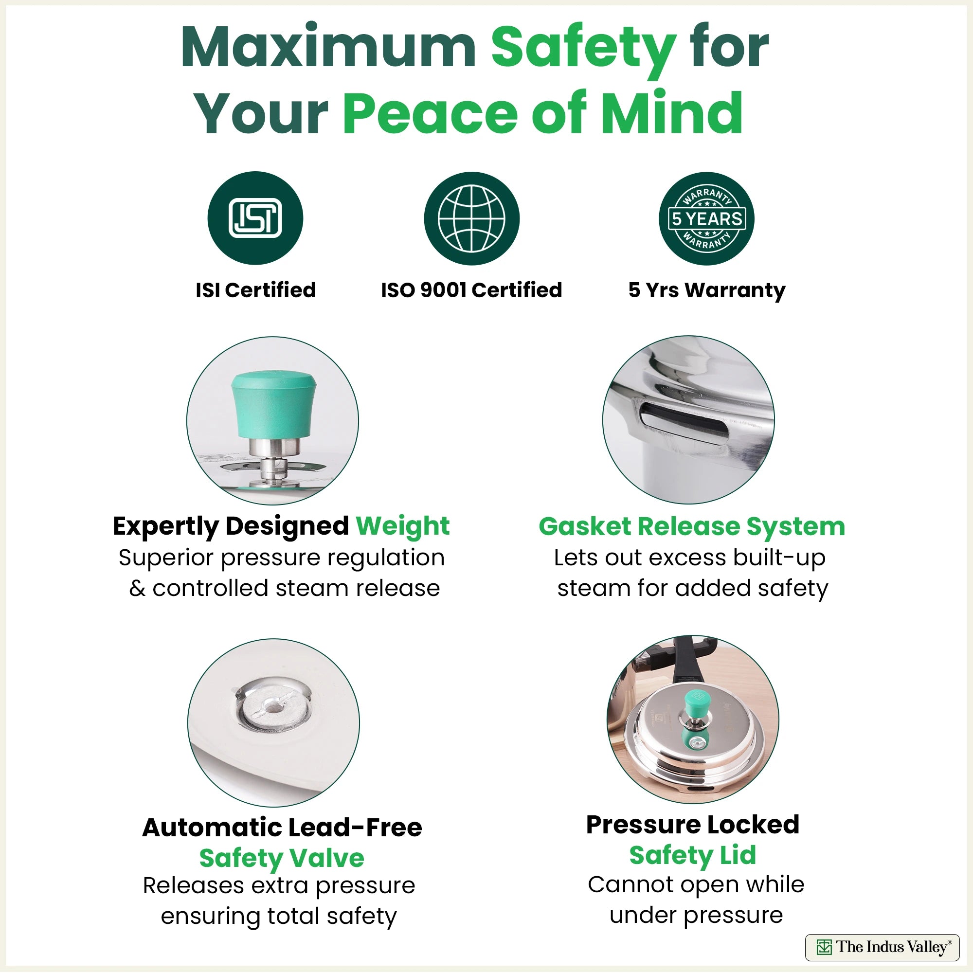 2/3/5L RapidCuk Tri-ply Stainless Steel Pressure Cooker, Premium Quality, 3 Layer Thick Body, Heavy Bottom, 100% Safe, ISI Certified, 5 Yr Warranty, Induction & Gas