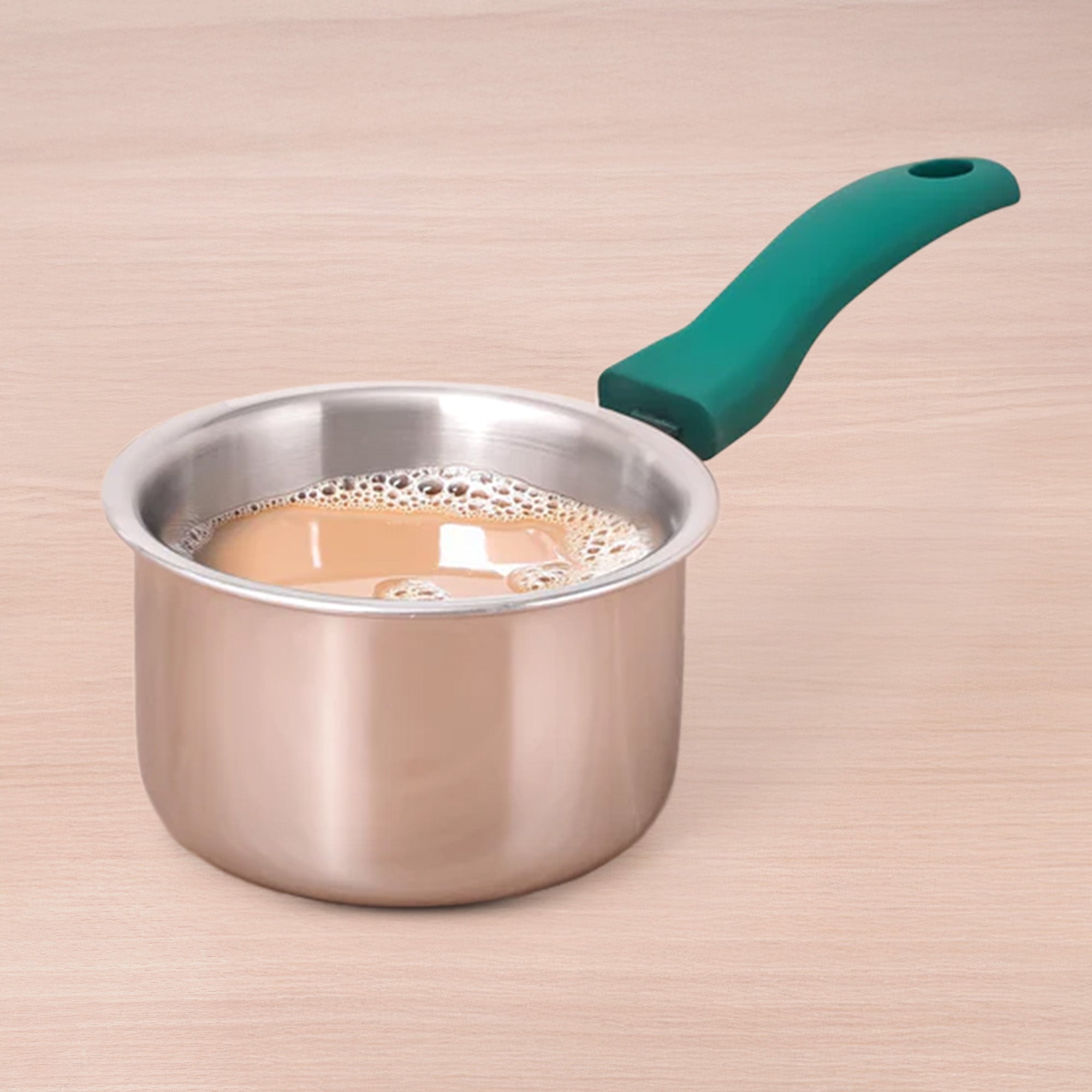 TurboCuk Tri-ply Stainless Steel Tea/Milk Pan/Saucepan, Premium Quality, 3 Layer Thick Body, 100% Toxin-free, Non-stick,  Induction & Gas, 1L