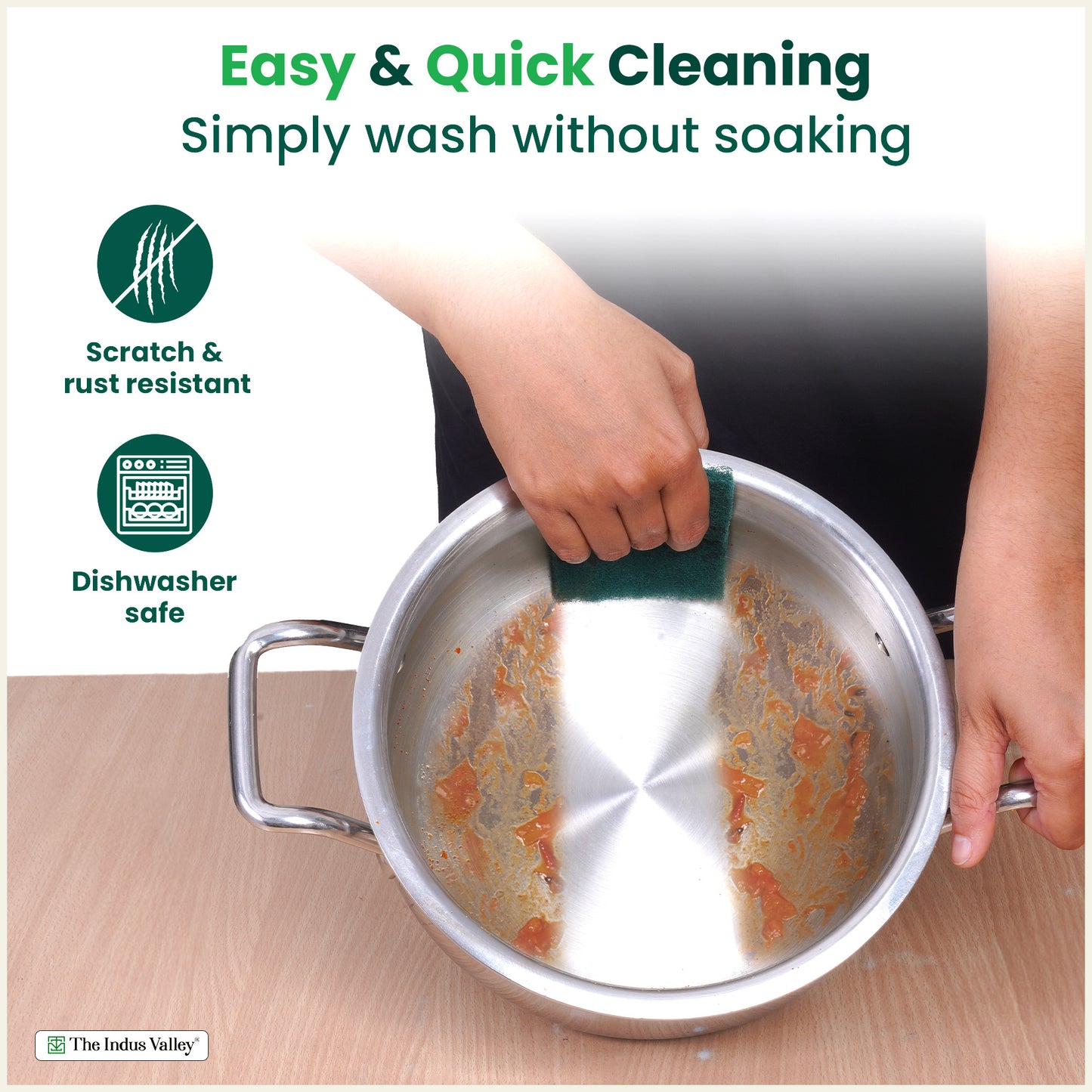 TurboCuk Tri-ply Biryani Cooking Pot/Casserole+ Glass Lid 2L, Wide Handi Shape, Premium Quality, 3 Layer Thick Body, 100% Toxin-free, Non-stick, Induction & Gas