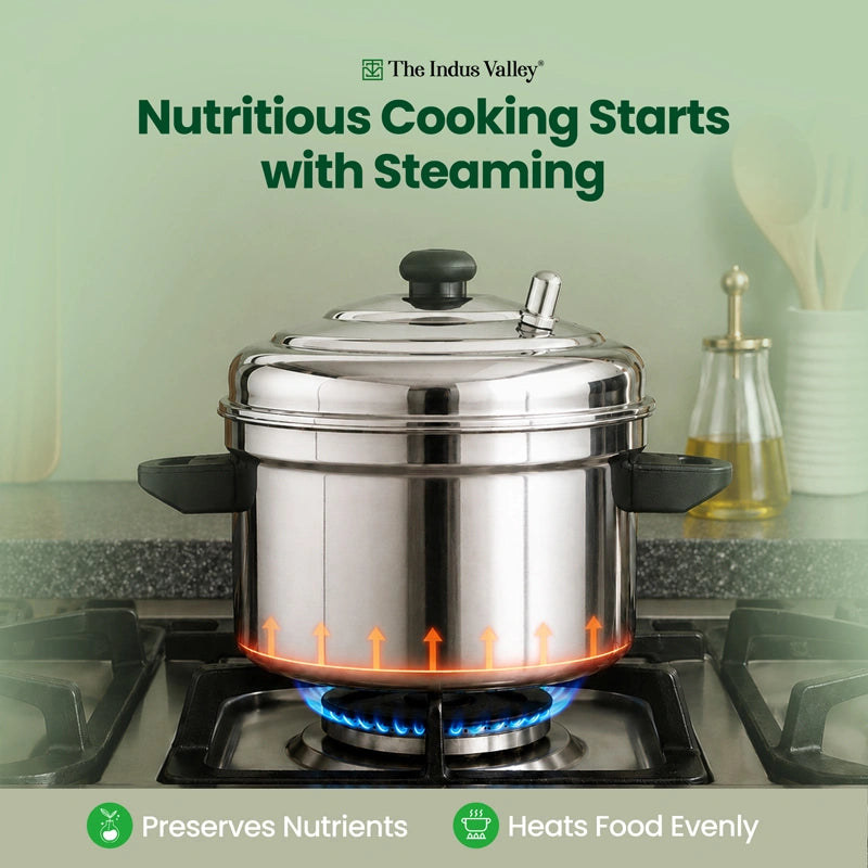 Premium Stainless Steel idlipot Regular and Mini idli plates Idli/ Momo Maker/ Veg Steaming Set, Induction & Gas compatible