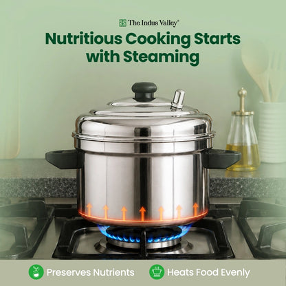 Premium Stainless Steel idlipot Regular and Mini idli plates Idli/ Momo Maker/ Veg Steaming Set, Induction & Gas compatible