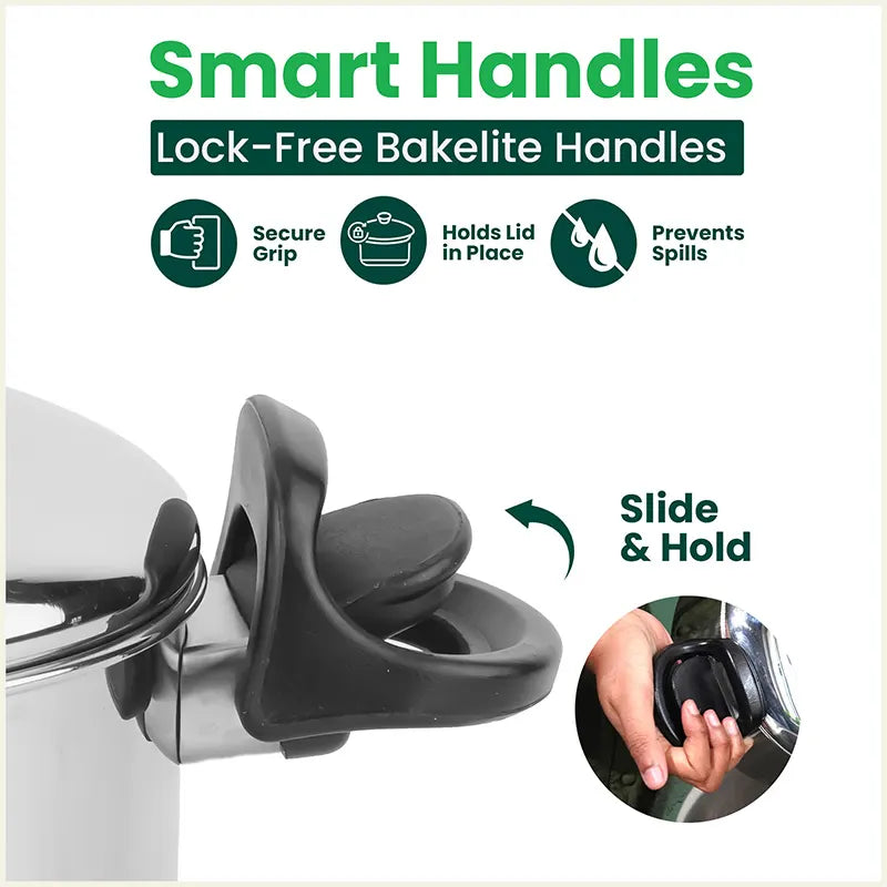 Premium Stainless Steel Rice Pot with Strainer Lid & Lock free Bakelite Handles 2.5/3.5L, Tri-ply 3-Layer Heavy Bottom | Noodle/Pasta/Corn/Soya/Veggies Boiler Pot, Steamer Cooker, Induction & Gas