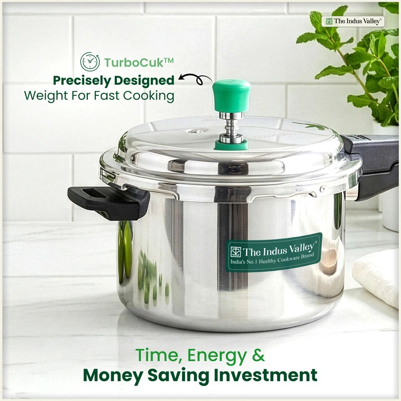 Premium Quality RapidCuk 2/3/5L Tri-Ply Stainless Steel Pressure Cooker for Kitchen, 100% Food-Safe, 3 Layer Thick Body, Heavy Bottom, 5 Yr Warranty, Induction & Gas