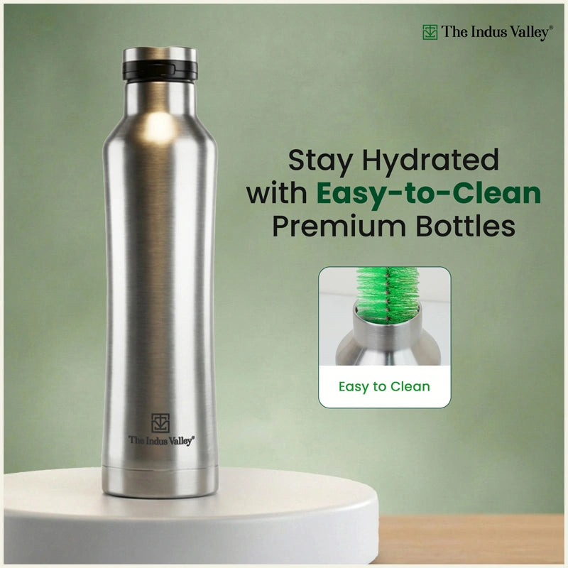 Stainless Steel Vacuum Insulated Bottle Combo 1L + 1L + 750 ml - Set of 3 – Leak Proof, Double Wall, Hot & Cold