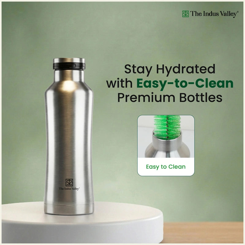Stainless Steel Vacuum Insulated Bottle Combo 1L + 1L + 500 ml - Set of 3 – Leak Proof, Double Wall, Hot & Cold