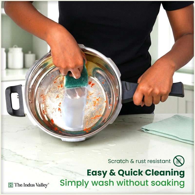 Premium Stainless Steel Outer Lid Pressure Pan 3/5L, Premium Quality, 3 Layer Heavy Bottom, 100% Food-safe, ISI Certified, 3 Yr Warranty, Induction & Gas