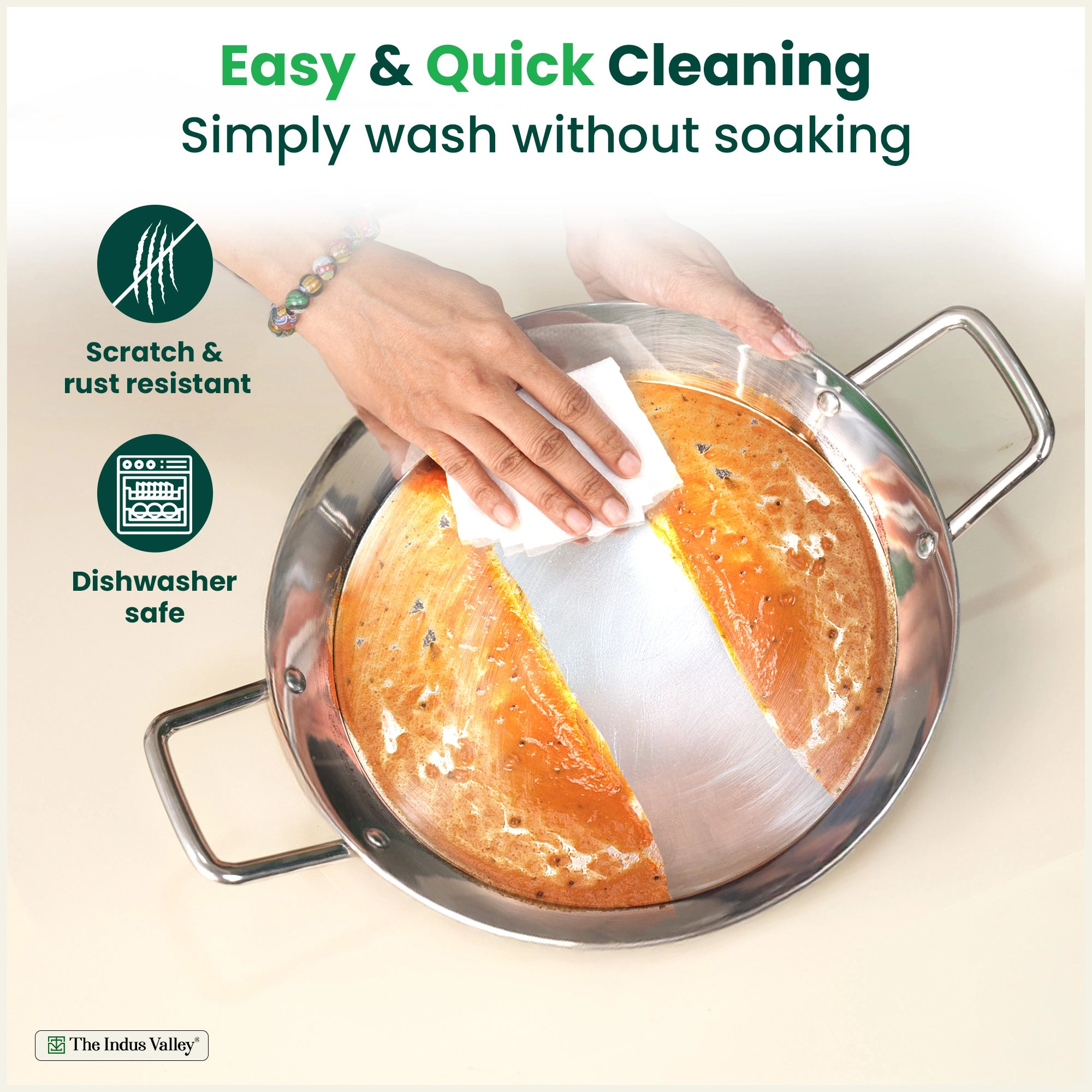 TurboCuk Tri-ply Stainless Steel Jalebi Pan 30cm, 1.5L | No Sticking, No Burning | With Steel Lid | Fast Heating, Healthy Cooking | Induction Safe