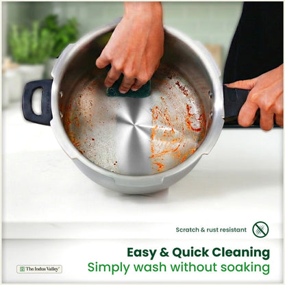 Premium Quality RapidCuk 3/5L Tri-Ply Stainless Steel Pressure Cooker for Kitchen, 100% Food-Safe, 3 Layer Thick Body, Heavy Bottom, 5 Yr Warranty, Induction & Gas