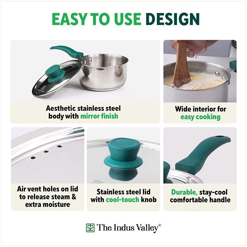 Buy Stainless Saucepan/Milk/Tea Pan with Lid Online at Best Prices in ...