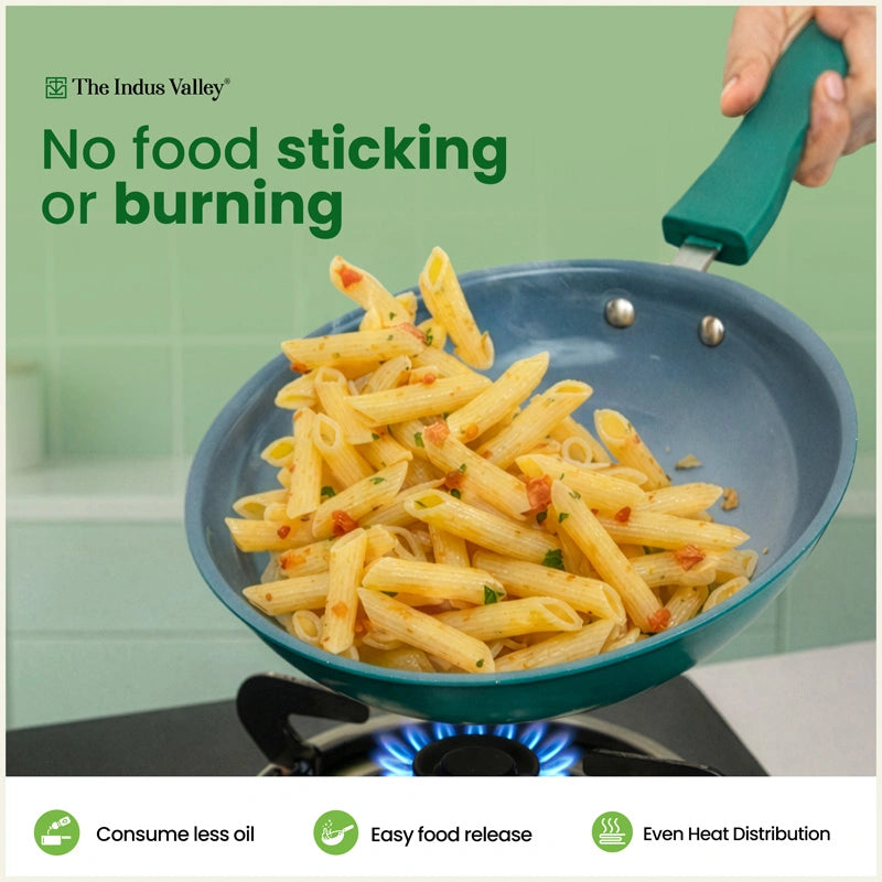 Tri-Ply Ceramic Fry Pan - 22cm, Ceramic Coating, 100% Toxin-Free, PFOA & PFAS Free, Non-Stick, Induction & Gas Compatible