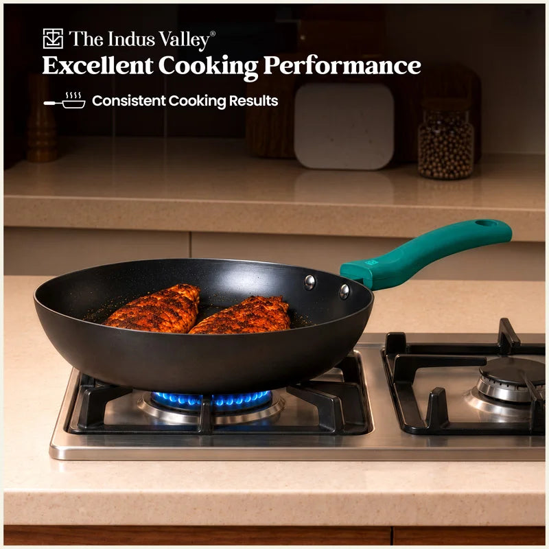 Nitrided Carbon Steel Fry Pan 24 cm | Rust-Free | No Sticking