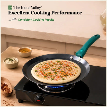Nitrided Carbon Steel Combo Set of 3 – 26cm Tawa + 24cm Kadai + 24cm Fry Pan| Rust-Free | No Sticking