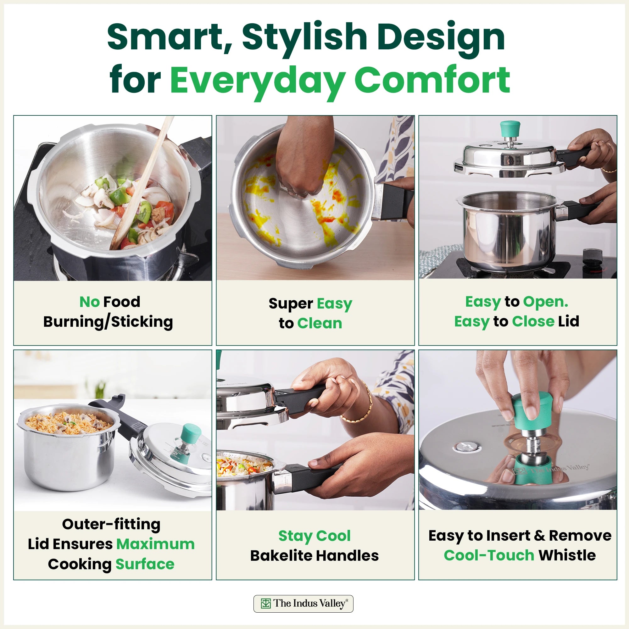 2/3/5L RapidCuk Tri-ply Stainless Steel Pressure Cooker, Premium Quality, 3 Layer Thick Body, Heavy Bottom, 100% Safe, ISI Certified, 5 Yr Warranty, Induction & Gas