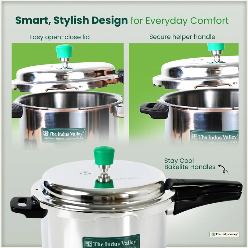 Premium Quality RapidCuk 2/3/5L Tri-Ply Stainless Steel Pressure Cooker for Kitchen, 100% Food-Safe, 3 Layer Thick Body, Heavy Bottom, 5 Yr Warranty, Induction & Gas