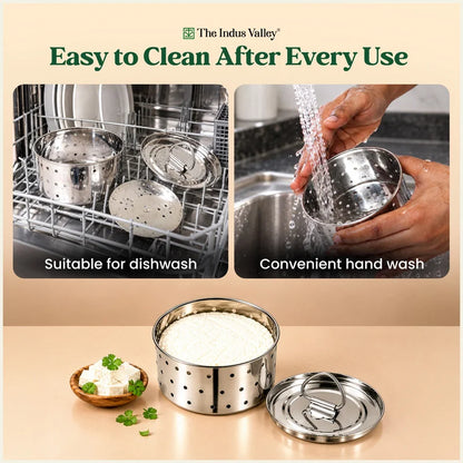 Premium Stainless Steel Paneer Maker 410ml/550ml, 100% Rust Free, Food Grade, Toxin-Free, Easy Homemade Paneer Making, 3-Piece Set