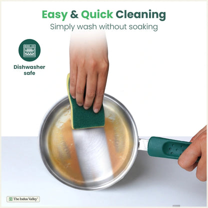 Tri-Steel Stainless Steel Tadka Pan 13 cm, Premium Quality, Tri-ply Bottom, Soft-touch Handle, 100% Toxin-free, Non-stick, Induction & Gas