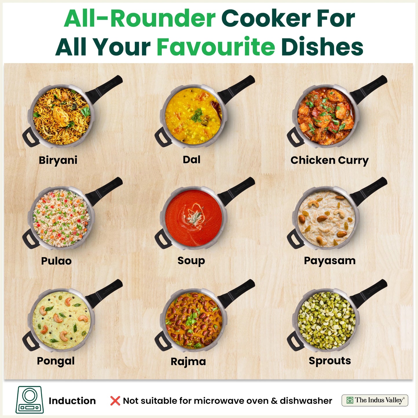 RapidCuk Tri-Ply Stainless Steel Pressure Cooker for Kitchen, 100% Food-Safe, Premium Quality, 3 Layer Thick Body, Heavy Bottom, 5 Yr Warranty, Induction & Gas, 2/3/5L