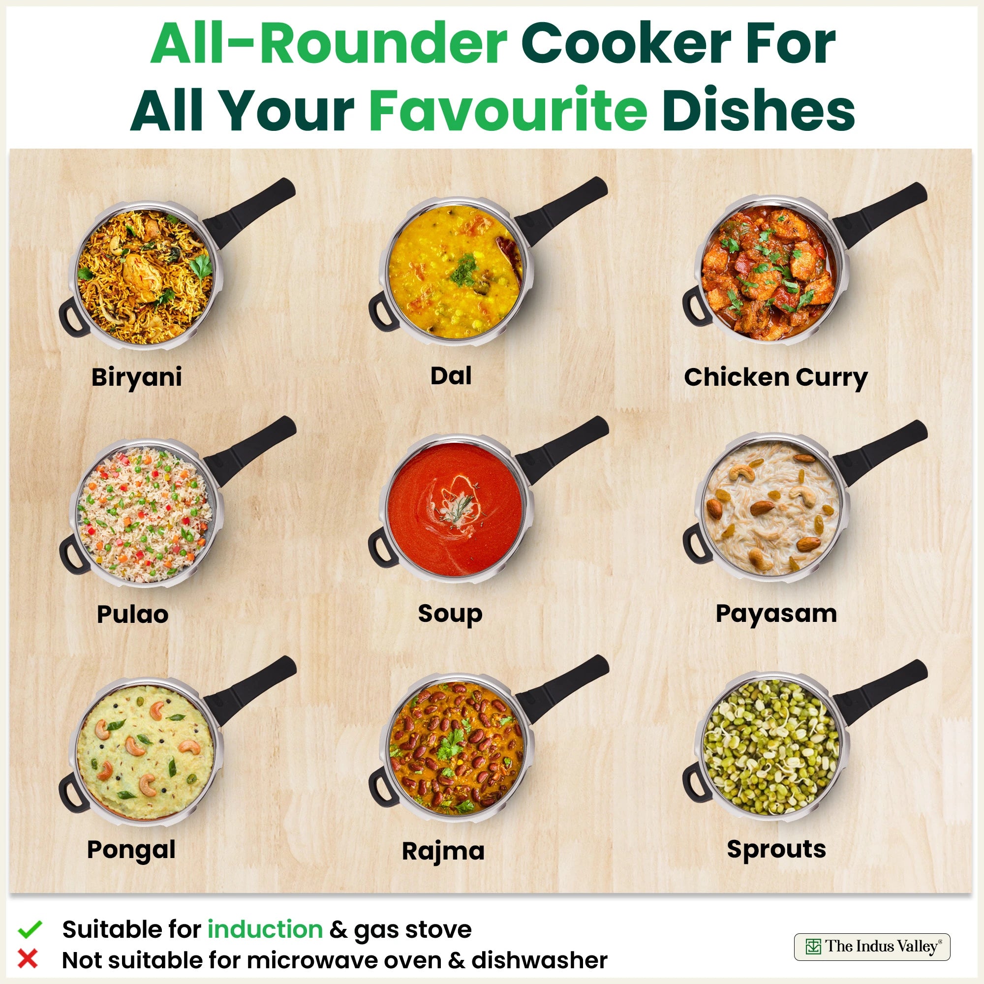 QuicKooker Tri-Steel Stainless Steel Pressure Cooker 3/5 L , Premium Quality, 3 Layer Heavy Bottom, 100% Safe, ISI Certified, 3 Yr Warranty, Induction & Gas