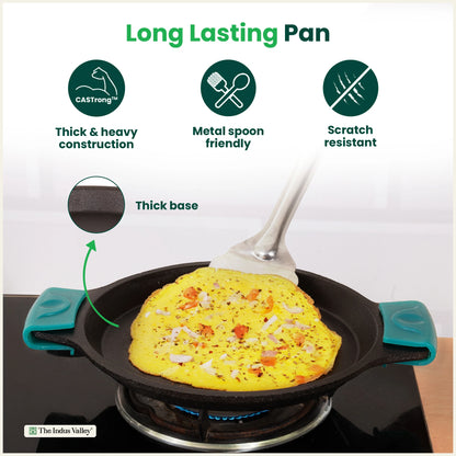 CASTrong Cast Iron Fish Fry pan, Pre-seasoned, Naturally Nonstick, 100% Pure, Toxin-free fry pan 8 In/20.8 cm/1.7 kg