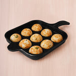 CASTrong Cast Iron Paniyaram/Appe Pan,Pre-seasoned, Nonstick, 100% Pure, Toxin-free, 9 Pit, 18cm, 2.4kg