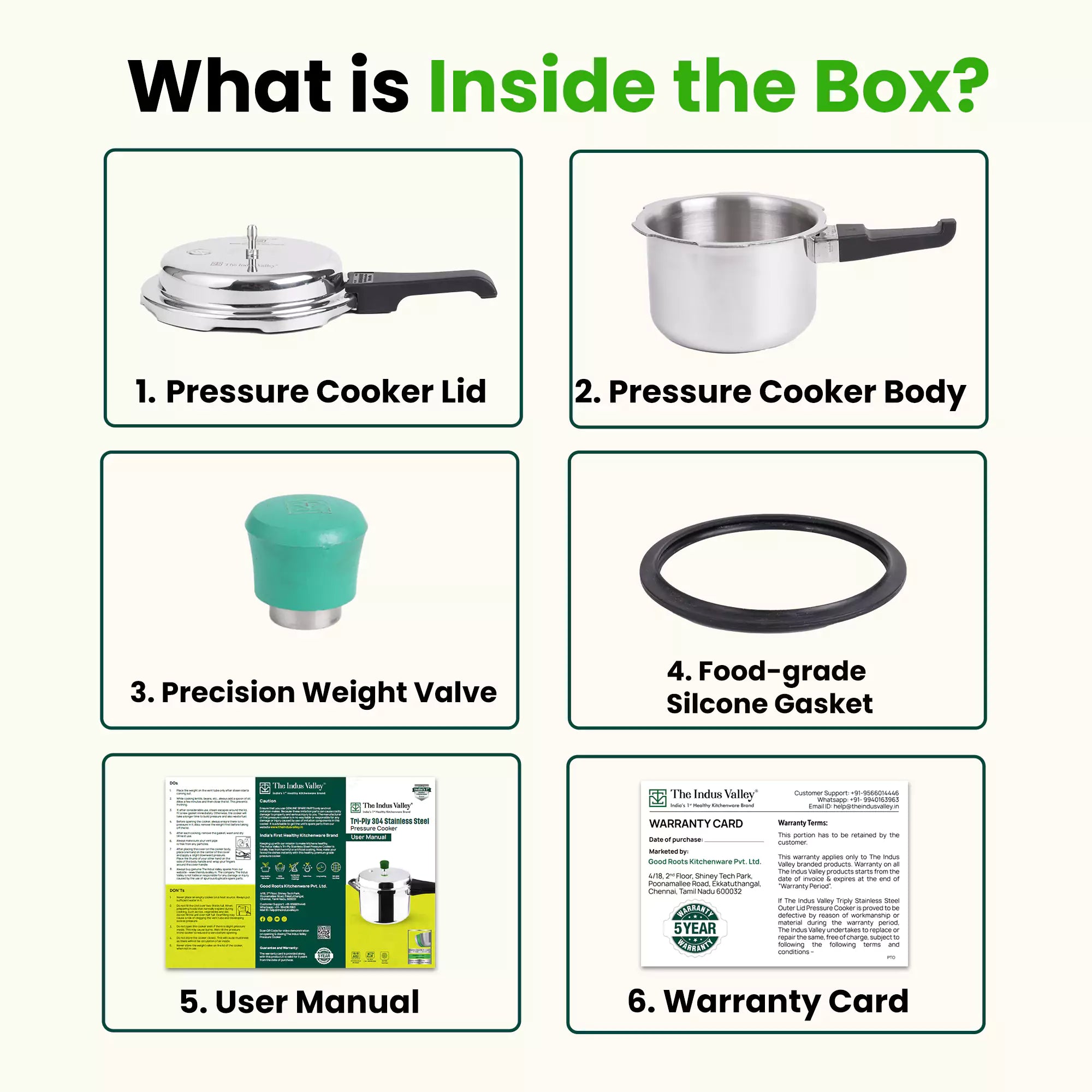 2/3/5L RapidCuk Tri-ply Stainless Steel Pressure Cooker, Premium Quality, 3 Layer Thick Body, Heavy Bottom, 100% Safe, ISI Certified, 5 Yr Warranty, Induction & Gas
