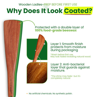 Neem Wood Cooking Spoon 37cm - Large Flip ( Handmade | 100% Natural)