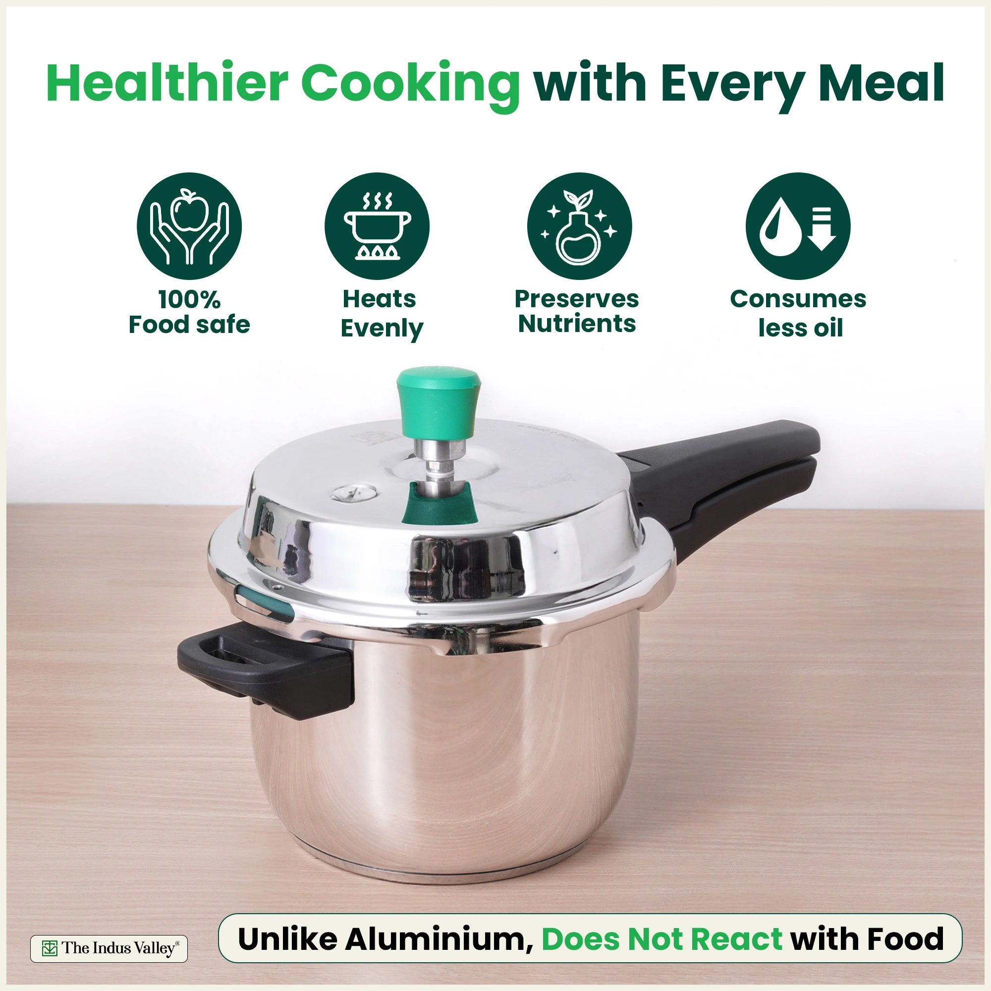 QuicKooker Tri-Steel Stainless Steel Pressure Cooker 3/5 L , Premium Quality, 3 Layer Heavy Bottom, 100% Safe, ISI Certified, 3 Yr Warranty, Induction & Gas