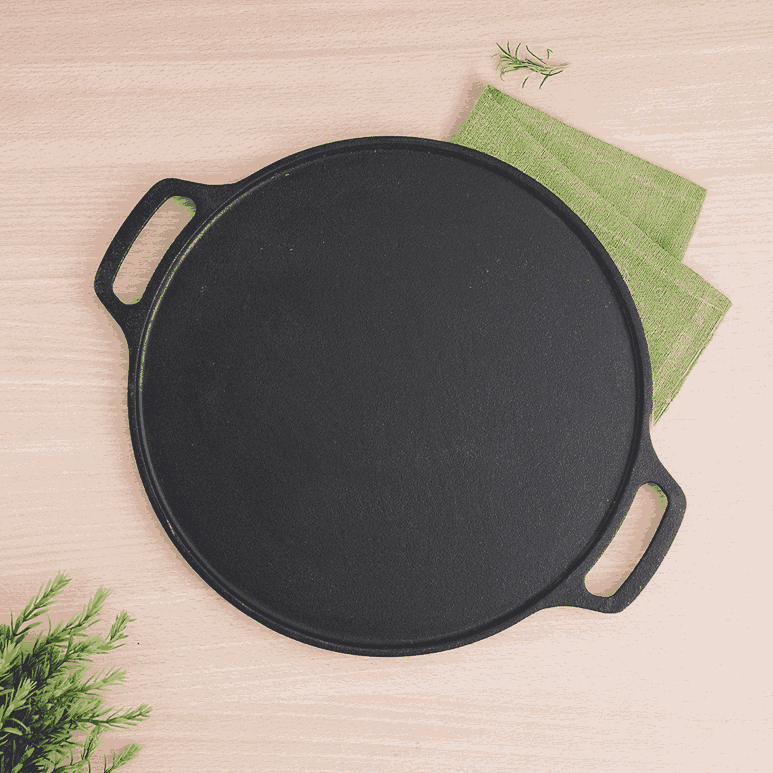 CASTrong Cast Iron Dosa Tawa 30.2cm - Pre-seasoned, 100% Pure, Toxin-free, Gas & Induction