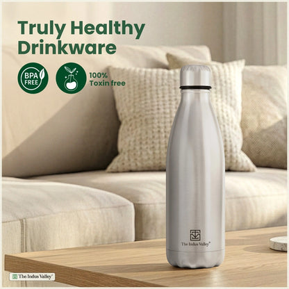 Stainless steel Cola bottles 1 Litre Set of 2 – Vacuum Insulated, Double Wall, Hot & Cold