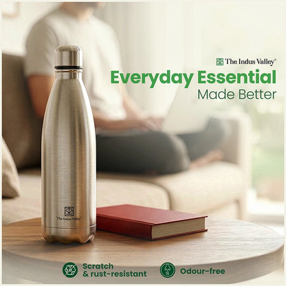 Stainless steel Cola bottles 1 Litre Set of 2 – Vacuum Insulated, Double Wall, Hot & Cold
