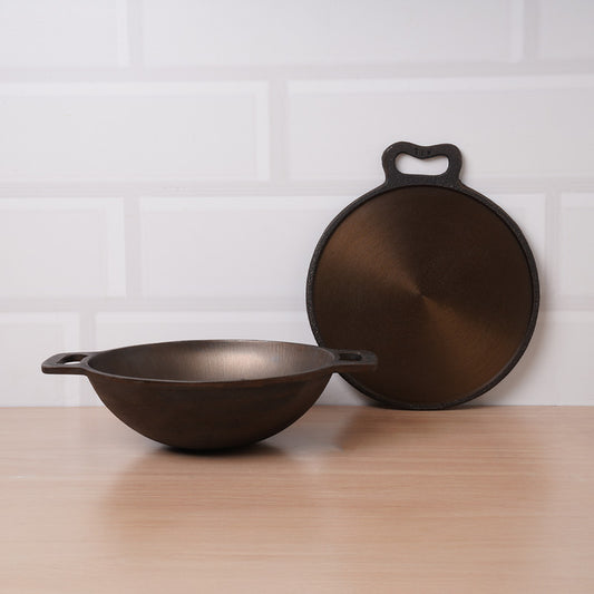 Super Smooth Cast Iron Kadai+Tawa+ Free ₹400 Tadka Pan, Kitchen set for Home, 100% Pure, Toxin-free, Nonstick