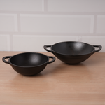 CASTrong Cast Iron Cookware Set - Kadai [1.4L]+Kadai [2.2L],Pre-seasoned,100% Pure,Toxin-free