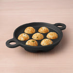 CASTrong Cast Iron Paniyaram/Appe Pan, Pre-seasoned, Natural Nonstick, 100% Pure, Toxin-free, 7 Pit, 18.9cm, 2.3kg